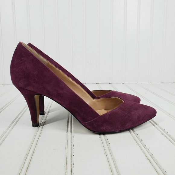 Kelly & Katie Venus Purple Leather Suede Pointy Toe Heels B502 - Picture 5 of 12